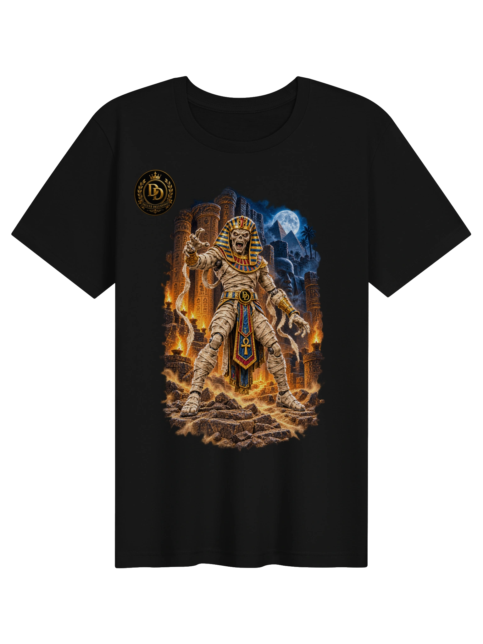 Fourthwall mockup of The Mummy black T-shirt